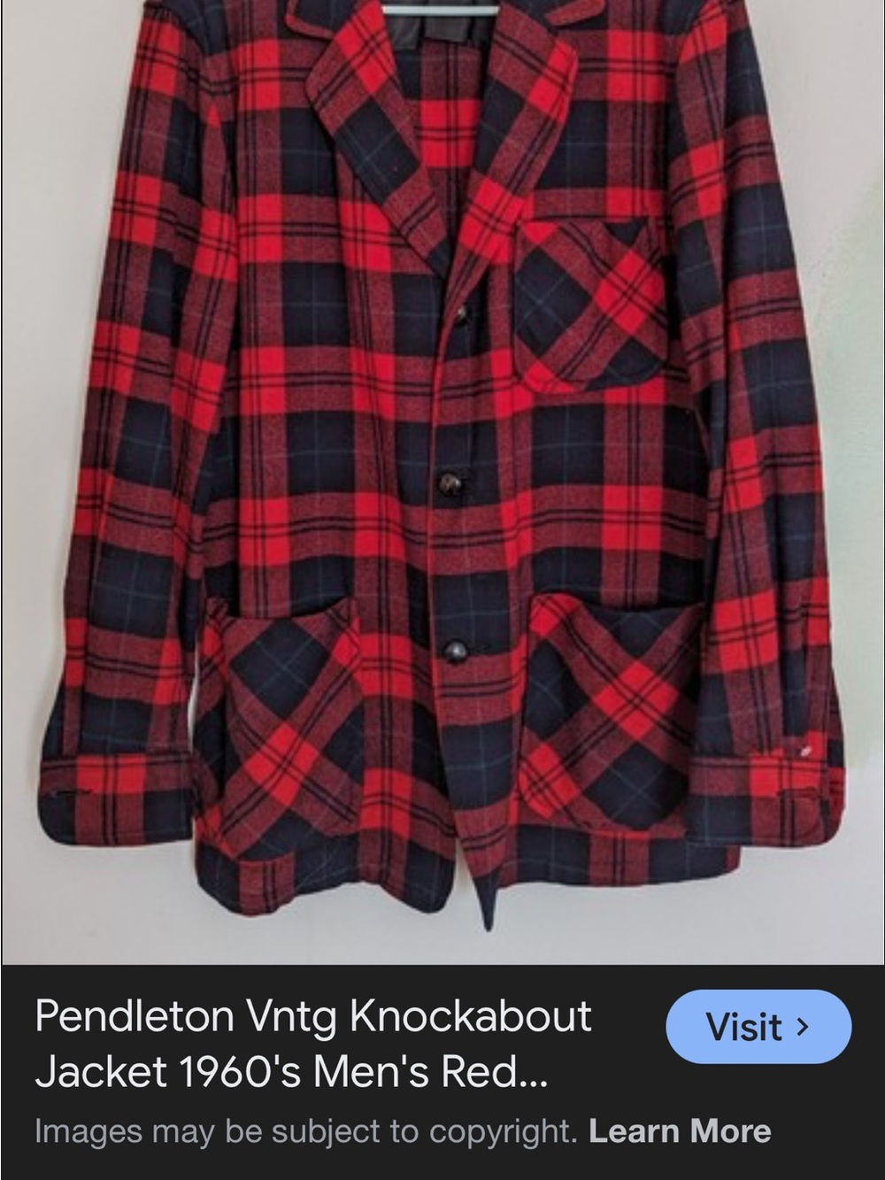 Pendleton knockabout Plaid Open Blazer Jacket